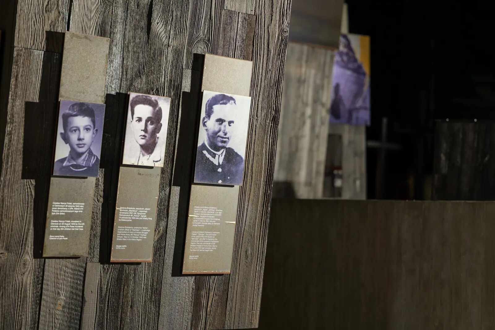Portrait photographs presented in the Mausoleum exhibition in Michniów